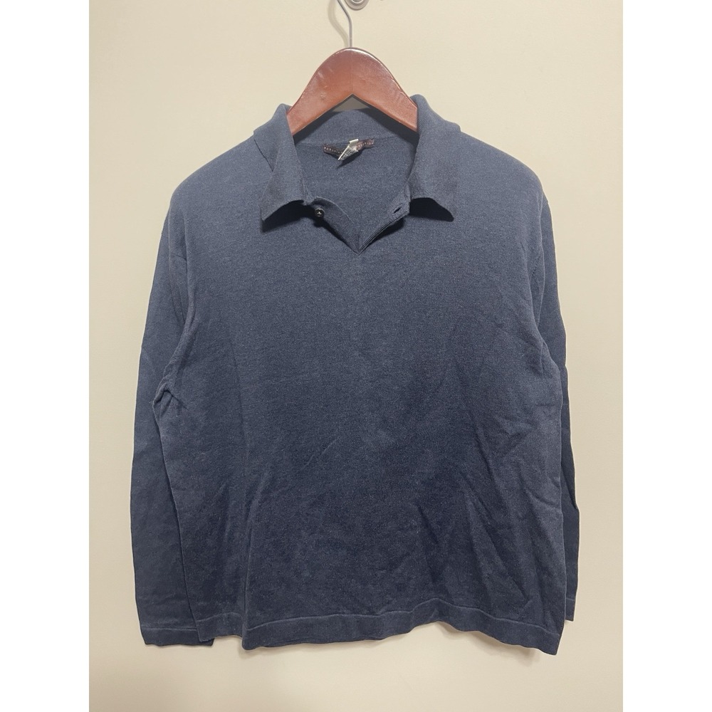 Vintage Peruvian Connection Men's Large Navy Pima‎ Cotton Sweater